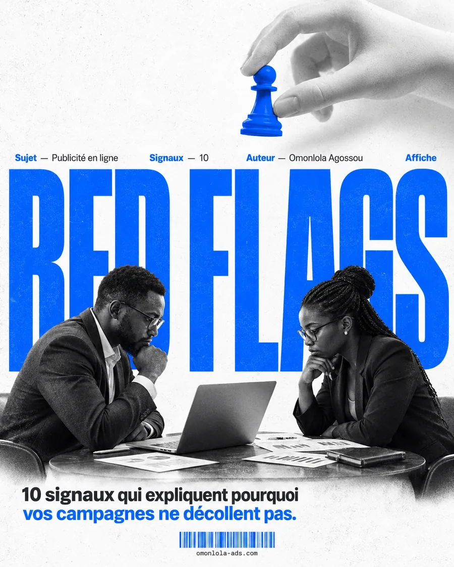 Affiche IA : Red Flags, 10 signaux en publicité