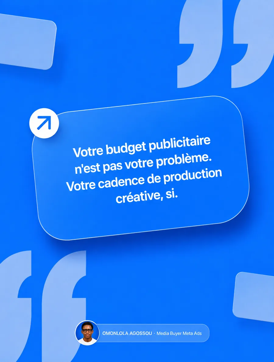 Affiche IA : citation sur la cadence créative