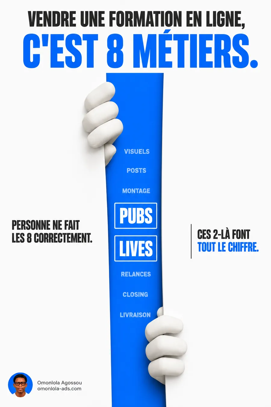 Affiche IA : vendre une formation, c'est 8 métiers