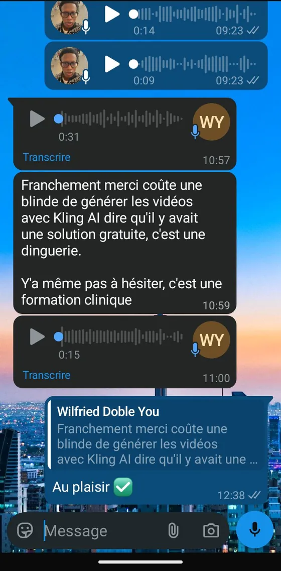 Message : Kling AI coûte une blinde, une solution gratuite c'est une dinguerie